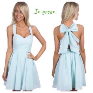 Lauren James The Livingston Green stripe dress